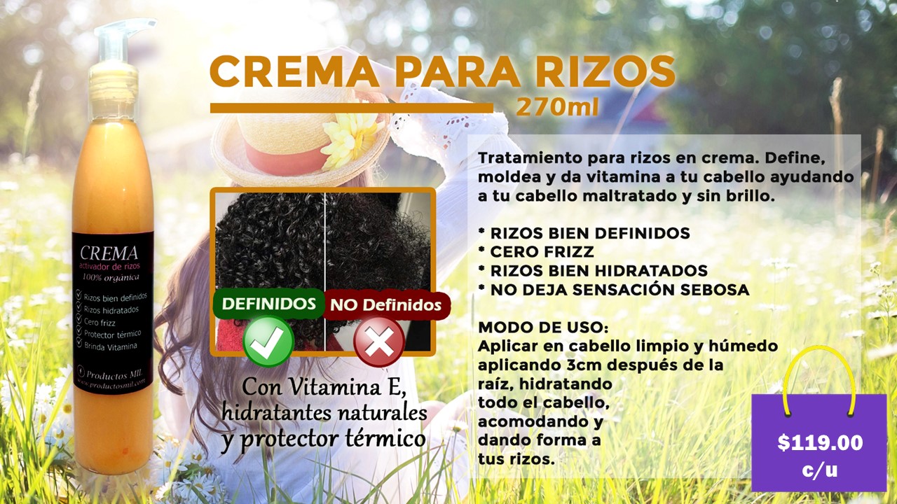 Crema para Rizos para Peinar Artesanal en Monterrey