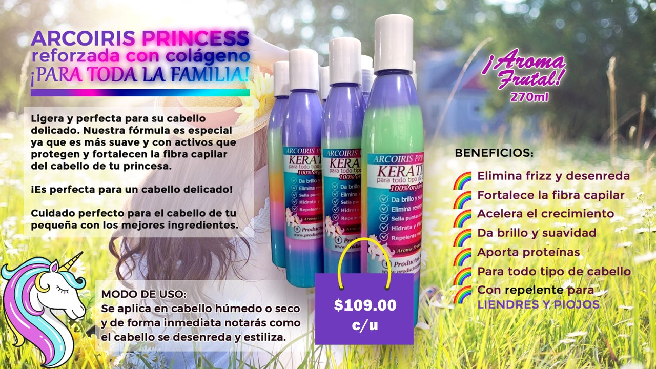 Keratina Unicornio Arcoiris para peinar para Ni&ntilde;a Artesanal en Monterrey